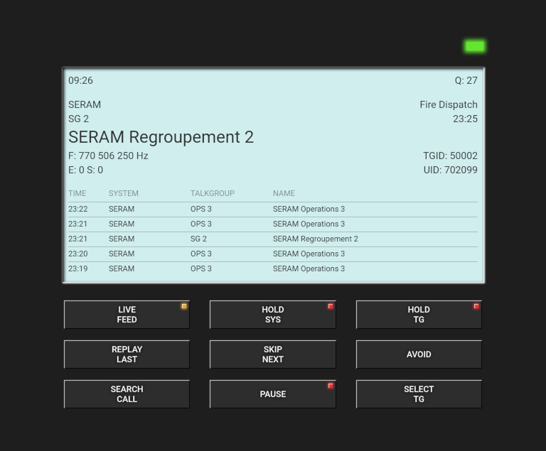 web app main screen