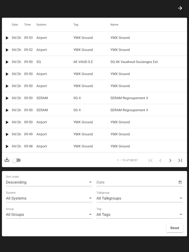 search panel